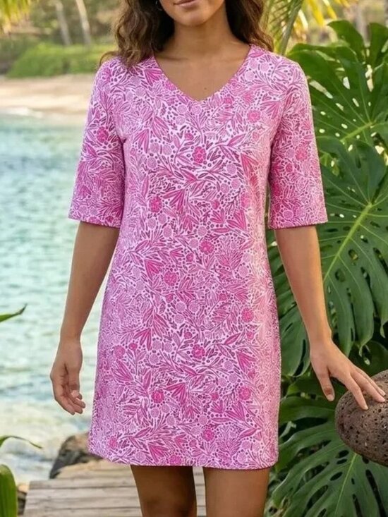 Ripskirt Hawaii Other - Ripskirt Hawaii Loralei Pink Floral V Neck Sleep Shirt Dress XL XXL NEW NWT